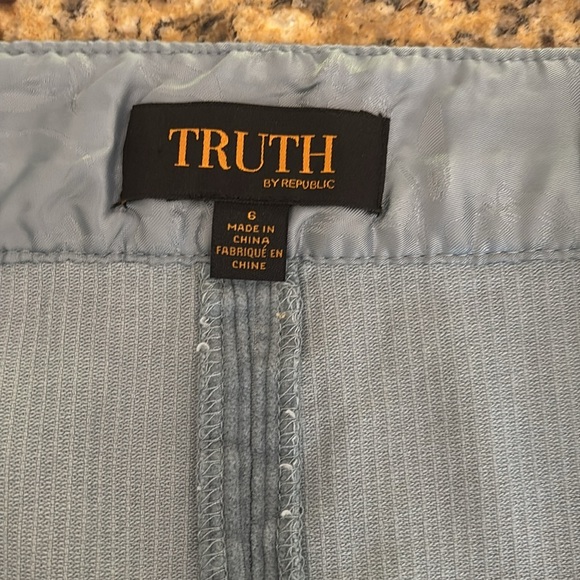 Blue Corduroy Snap-Front Skirt TRUTH BY REPUBLIC Size 6 - Picture 11 of 15